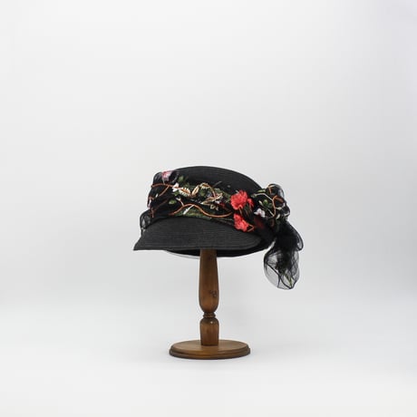 Flower tulle braid cap