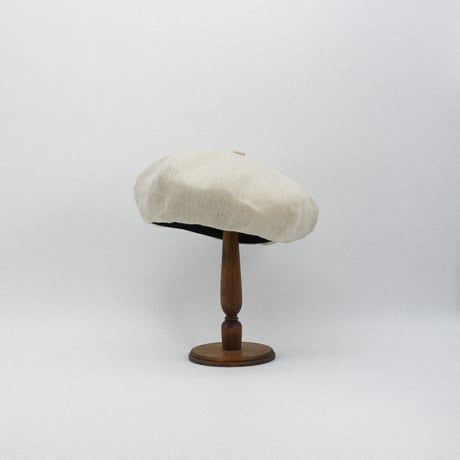 Linen twill wash Big beret