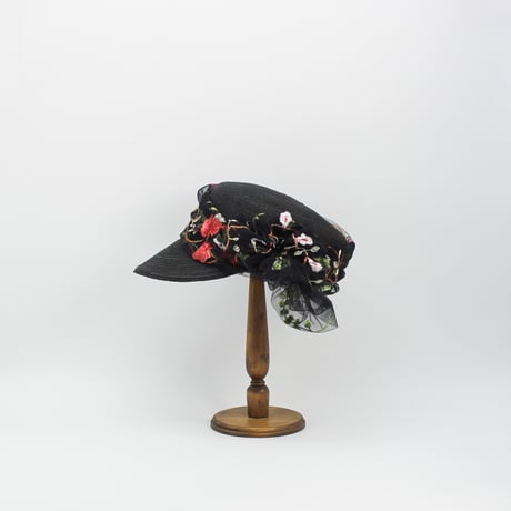 Flower tulle braid cap