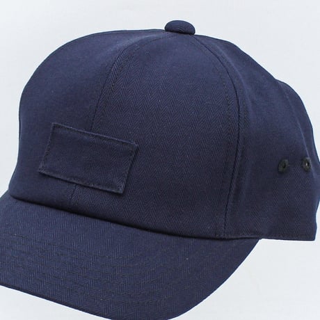 Front tag Cotton Herringbone cap(Navy)