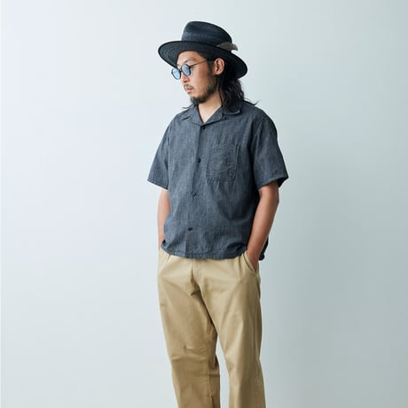 Selvage chambray Open collar shirt