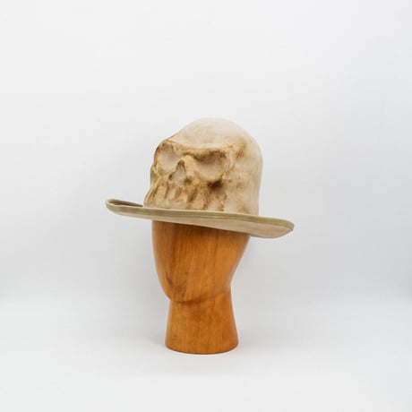 Leather piping skull hat