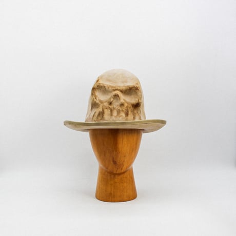 Leather piping skull hat