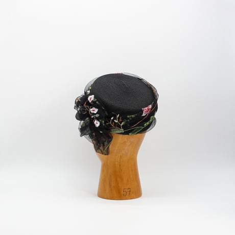 Flower tulle braid cap