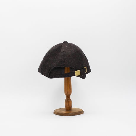 Front tag Tweed herringbone cap(Brown)