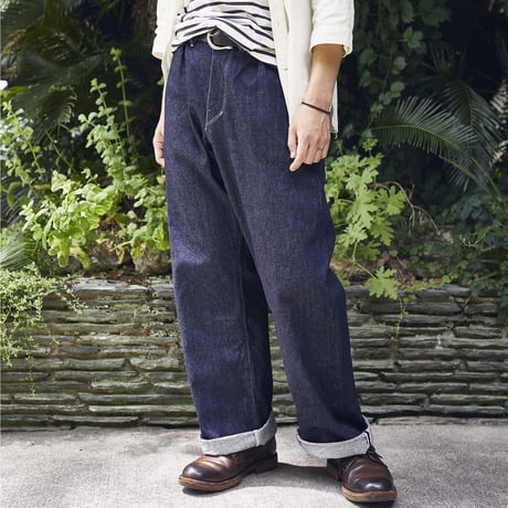 Selvage wide trousers