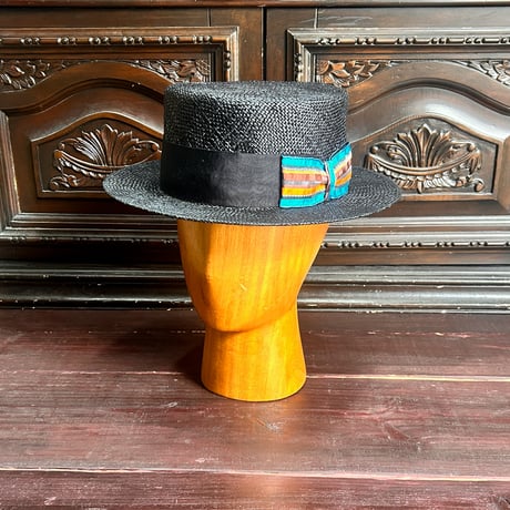 Bao boater vintage stripe ribbon
