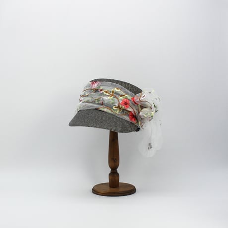 Flower tulle braid cap