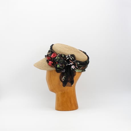 Flower tulle braid cap