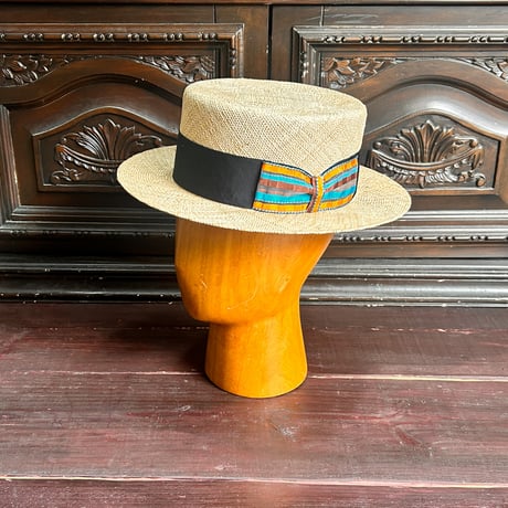 Bao boater vintage stripe ribbon