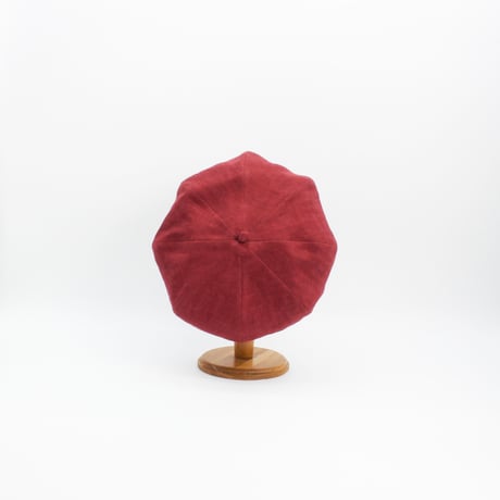 Linen herringbone beret