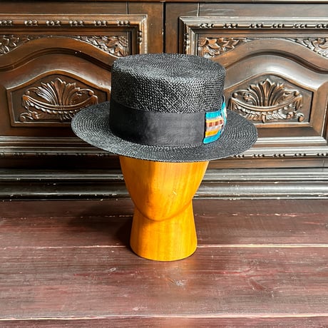 Bao boater vintage stripe ribbon