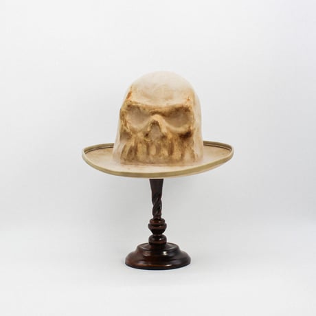 Leather piping skull hat