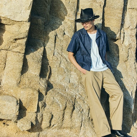 Open collar Atelier work shirt