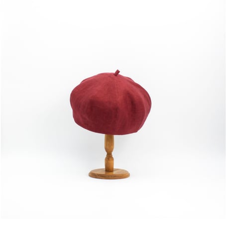 Linen herringbone beret