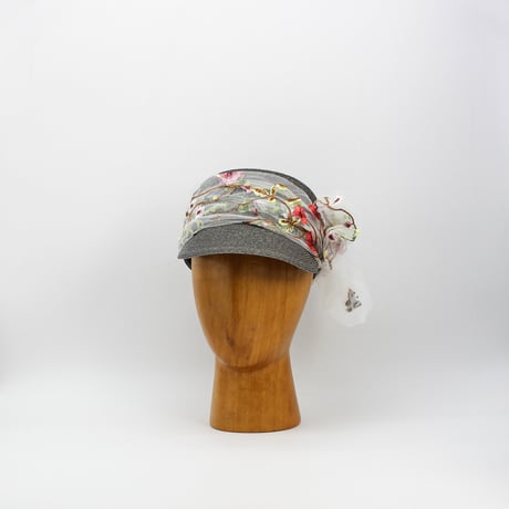 Flower tulle braid cap