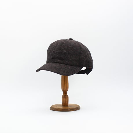 Front tag Tweed herringbone cap(Brown)