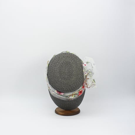 Flower tulle braid cap