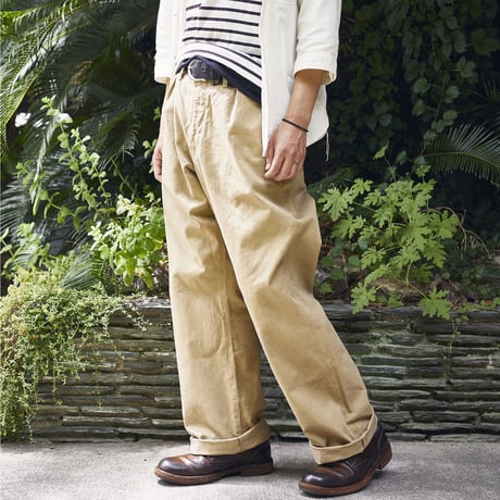 Selvage wide trousers