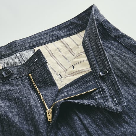 Herringbone Denim wide trousers