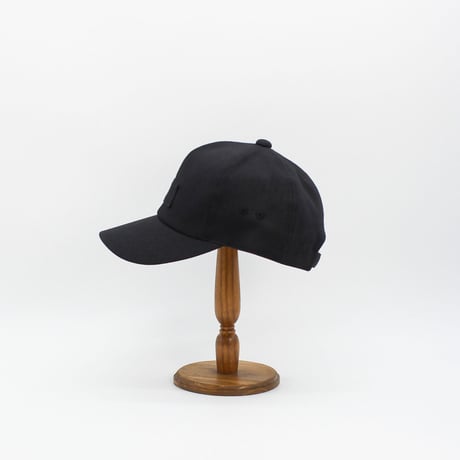 Front tag Cotton Herringbone cap(Black)