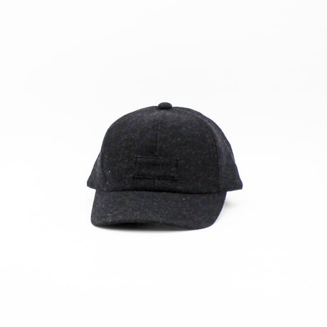 Front tag Tweed herringbone cap(Black)