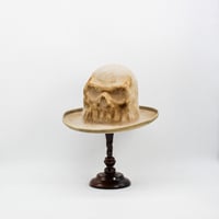 Leather piping skull hat