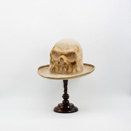 Leather piping skull hat