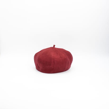 Linen herringbone beret