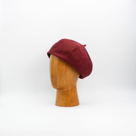 Linen herringbone beret