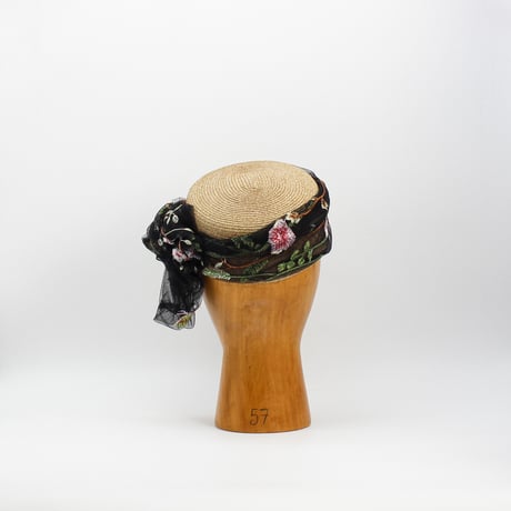 Flower tulle braid cap