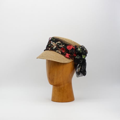 Flower tulle braid cap