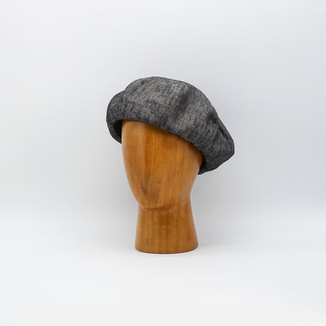 Linen twill wash Big beret