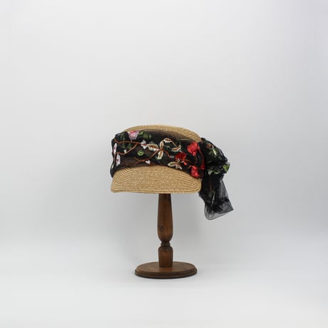 Flower tulle braid cap