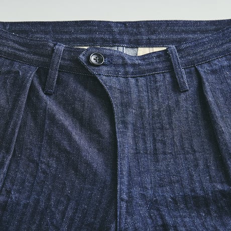Herringbone Denim wide trousers