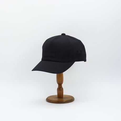 Front tag Cotton Herringbone cap(Black)