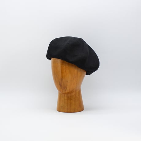 Linen twill wash Big beret