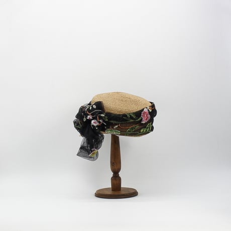 Flower tulle braid cap