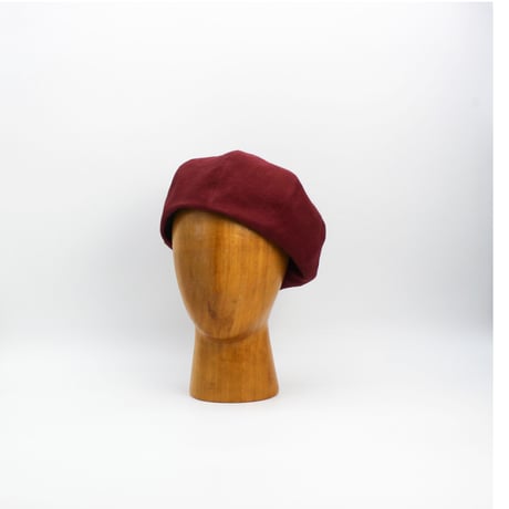 Linen herringbone beret
