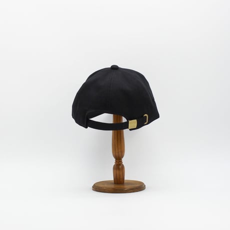 Front tag Cotton Herringbone cap(Black)