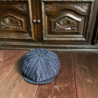 Pinstripe×herringbone 8panel hunting cas