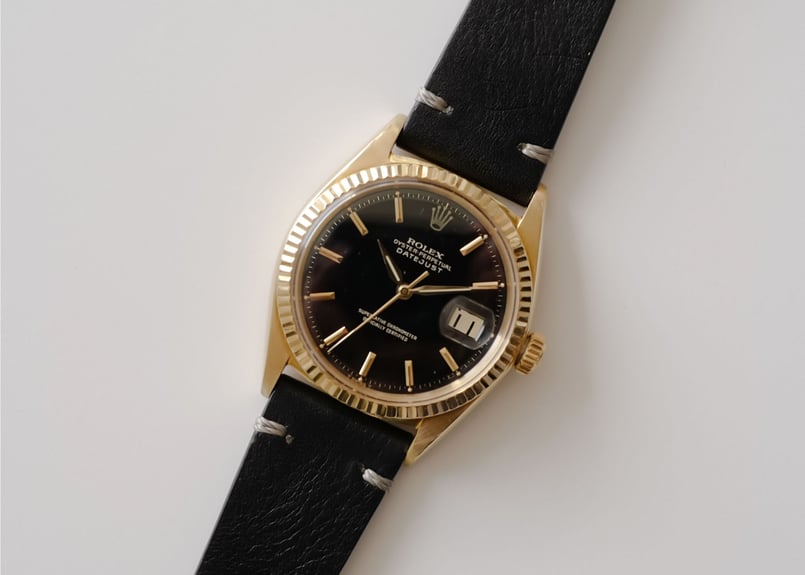 Aging Leather Strap for ROLEX Black | ENZO STORES