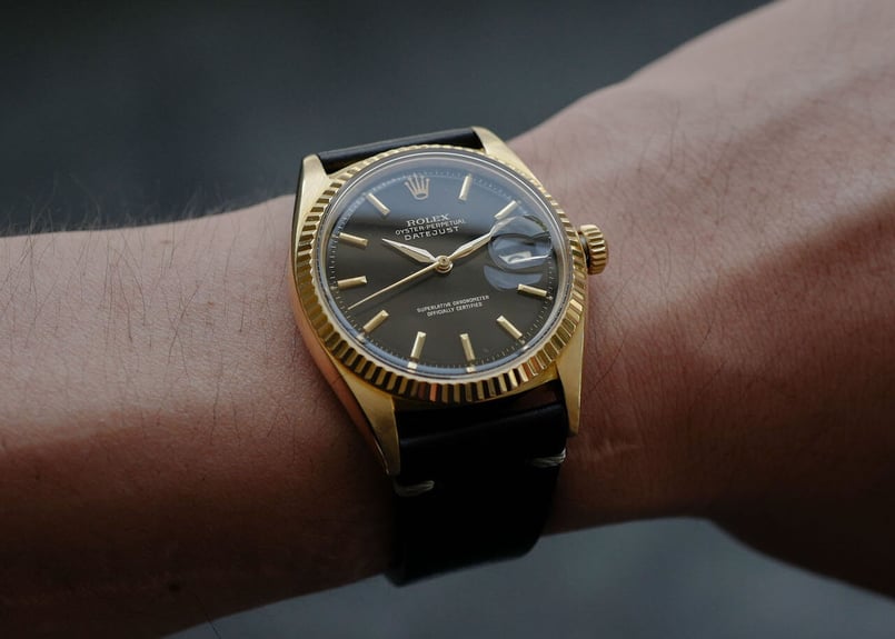 Aging Leather Strap for ROLEX Black | ENZO STORES Aging Leather Strap for ROLEX Black | ENZO STORES