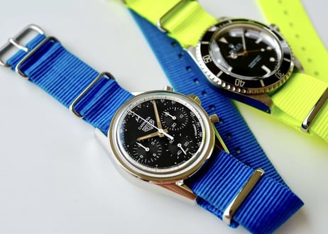 NEON COLOR NATO STRAP Yellow & Blue 20mm 2021 Summer
