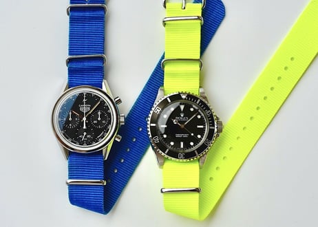 NEON COLOR NATO STRAP Yellow & Blue 20mm 2021 Summer