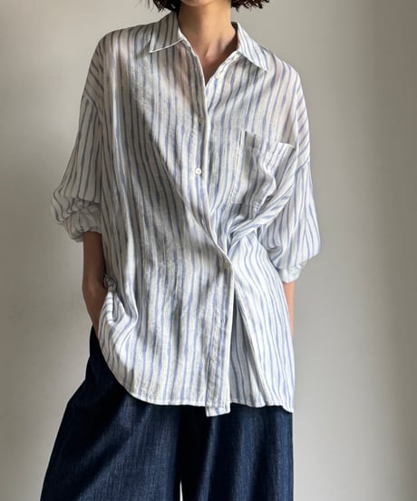 【FINE】rayon stripe over shirt