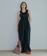 wide denim overall