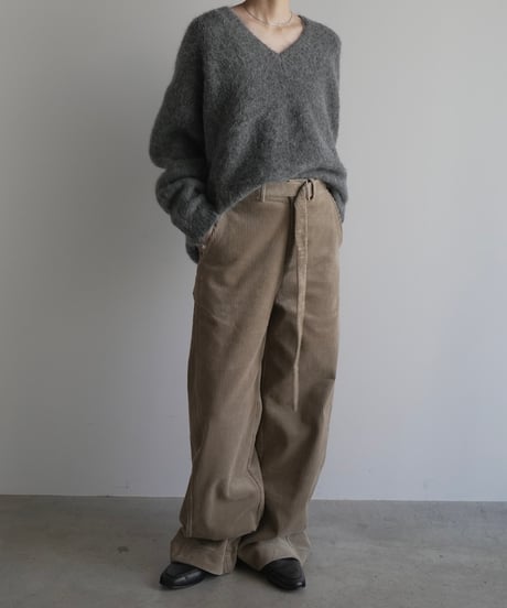 【FINE】corduroy wide curve pants/3size