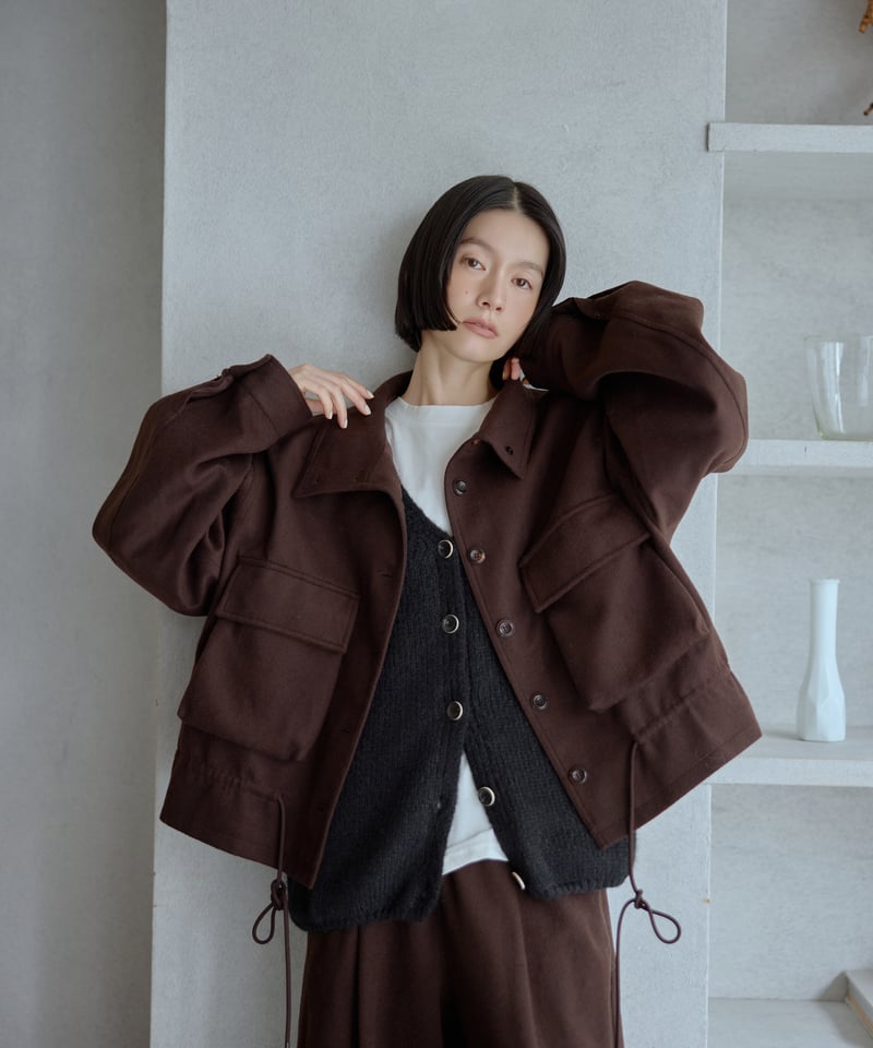 wool blend stand collar jacket/2color | F A S H