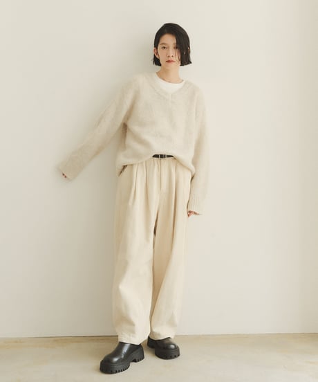 corduroy wide pants/3color